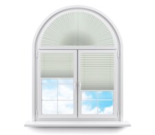 Плиссе арочные (шторы, жалюзи) комо шампань цена. Купить в «Мастерская Жалюзи»