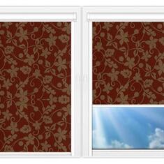 Кассетные рулонные шторы UNI Ажур-коричневый